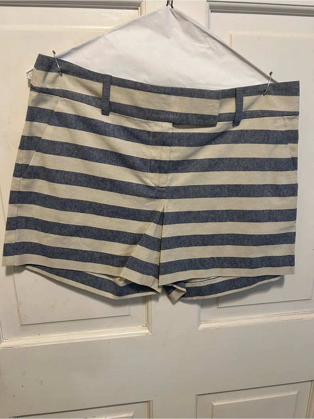 Ann Taylor Navy and Cream Striped Shorts
